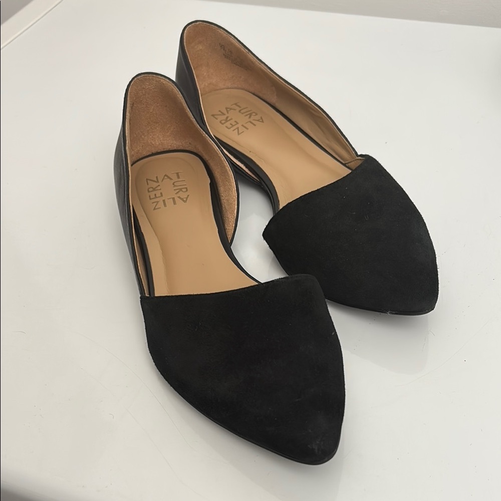 Naturalizer Black Flats with Textured Front